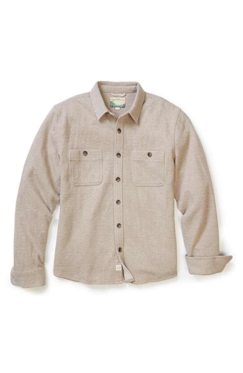 Marine Layer Pacifica Herringbone Stretch Twill Overshirt, Alternate, color, 