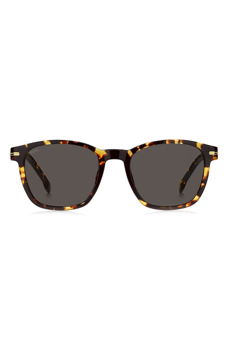 BOSS 52mm Square Sunglasses, Main, color, Havana