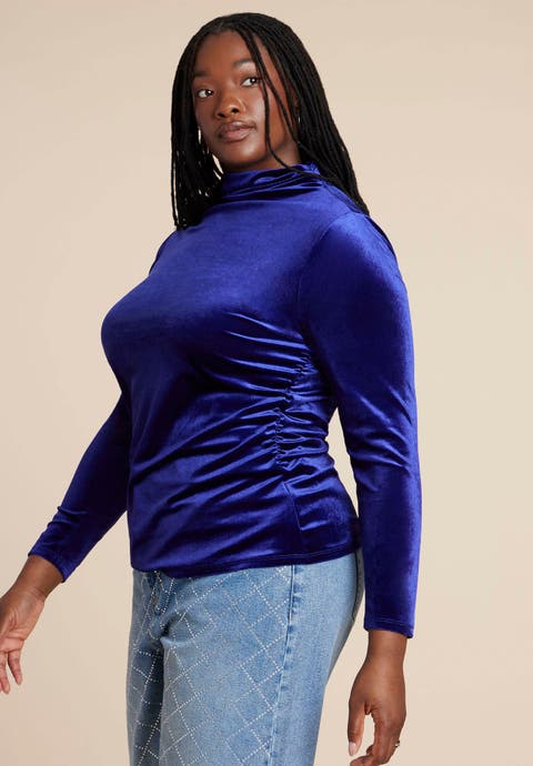 Velvet Mockneck Top (Plus Available)