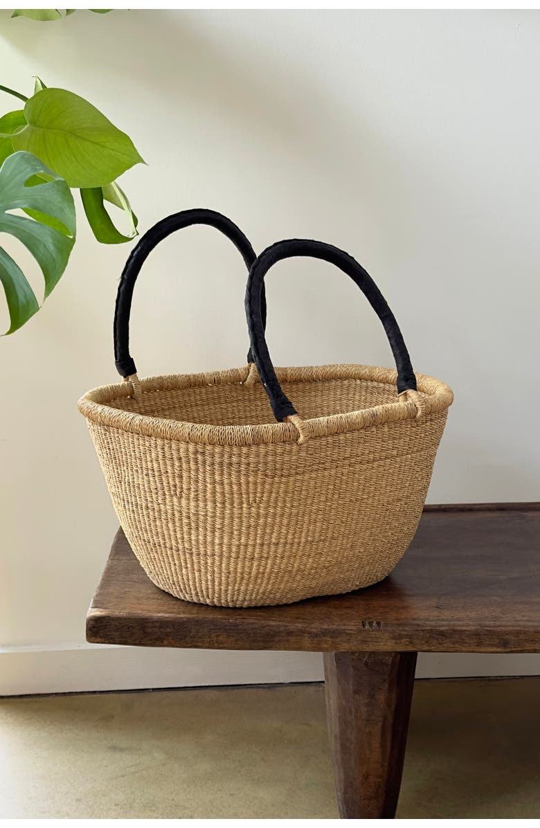 Mbare Handwoven Double Weave Oval Market Basket, Alternate, color, Natural