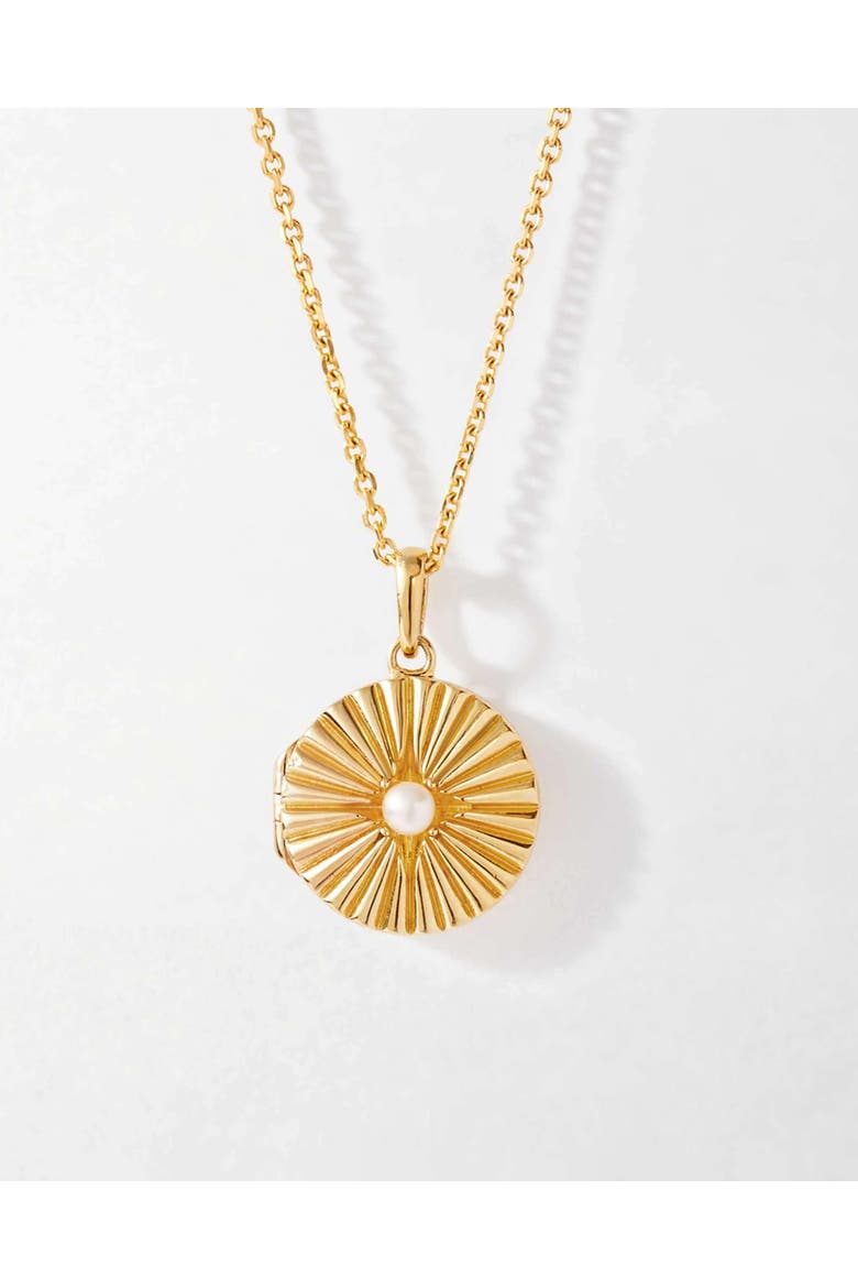 Radiant Pearl Locket Necklace - Gold, Main, color, Pearl