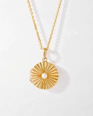 Edge of Ember Radiant Pearl Locket Necklace - Gold