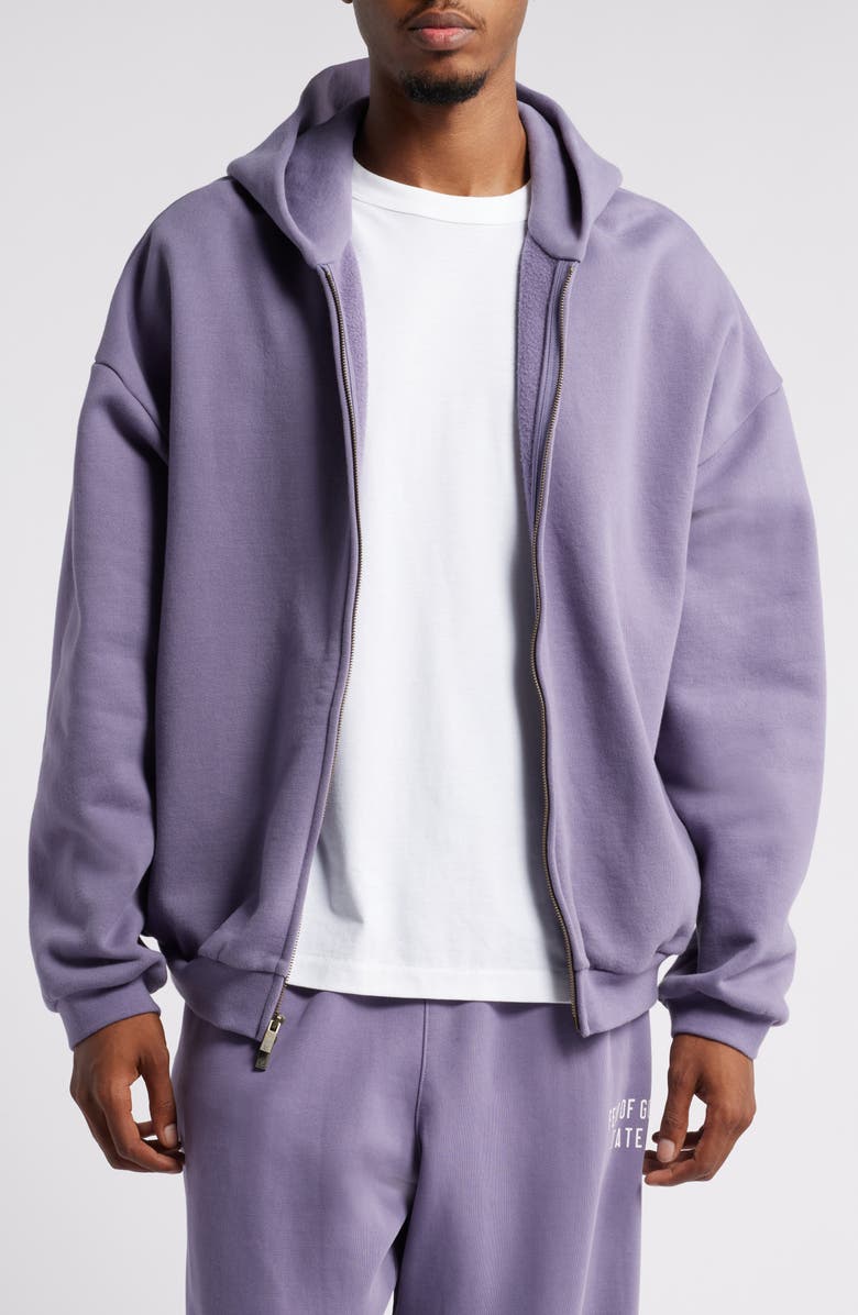 Fear of God Essentials Gender Inclusive Logo Zip-Up Hoodie, Main, color, 