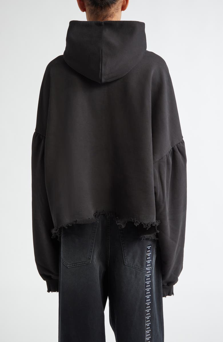 Balenciaga Distressed Cotton Hoodie, Alternate, color, 
