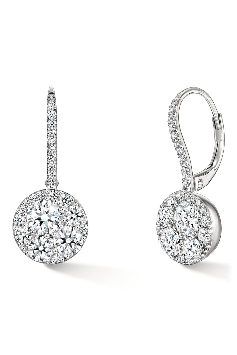 Tessa 18k Gold Diamond Leverback Earrings, Main, color, 18K WHITE GOLD/DIAMOND