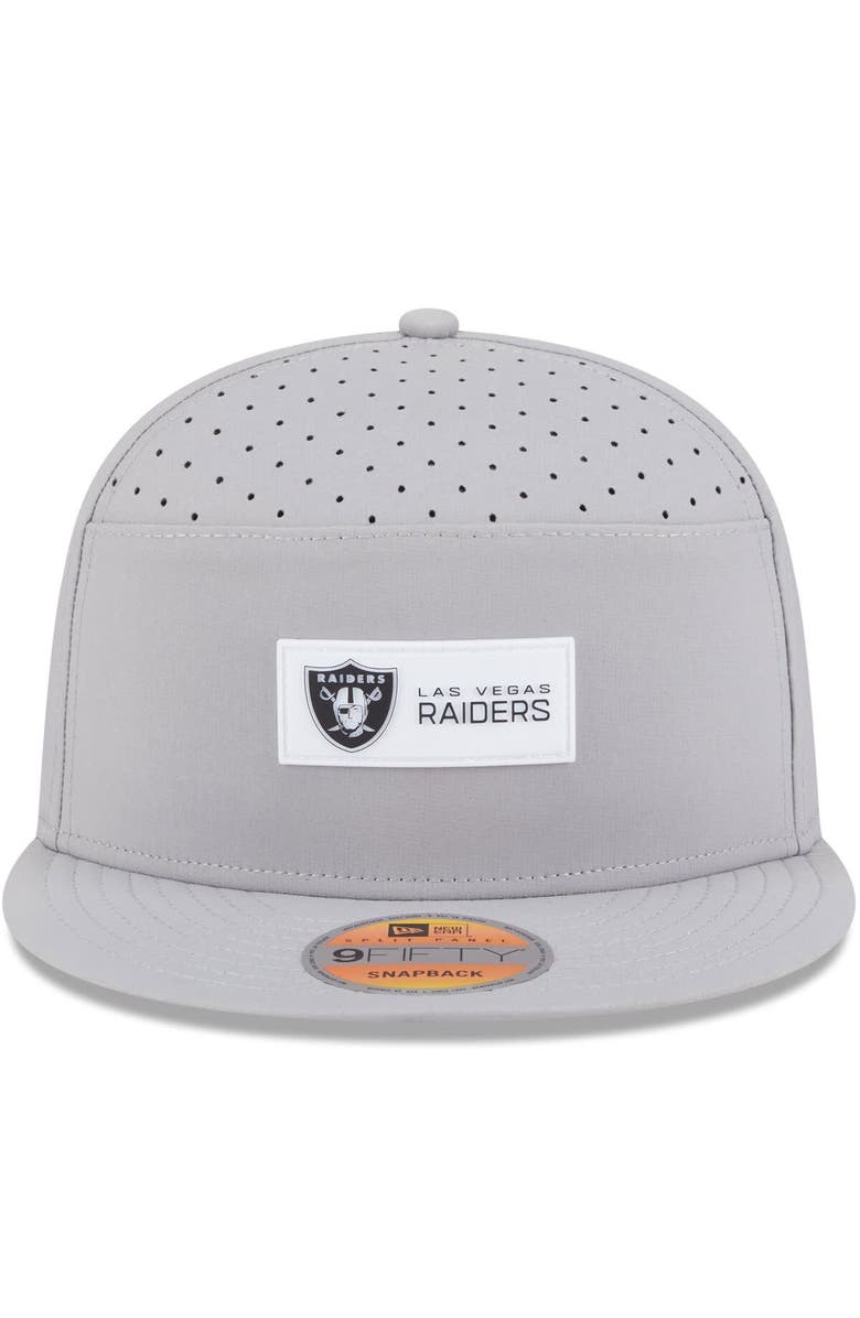 New Era Men's New Era Gray Las Vegas Raiders 2025 Sideline  Split Panel 9FIFTY Snapback Hat, Alternate, color, 