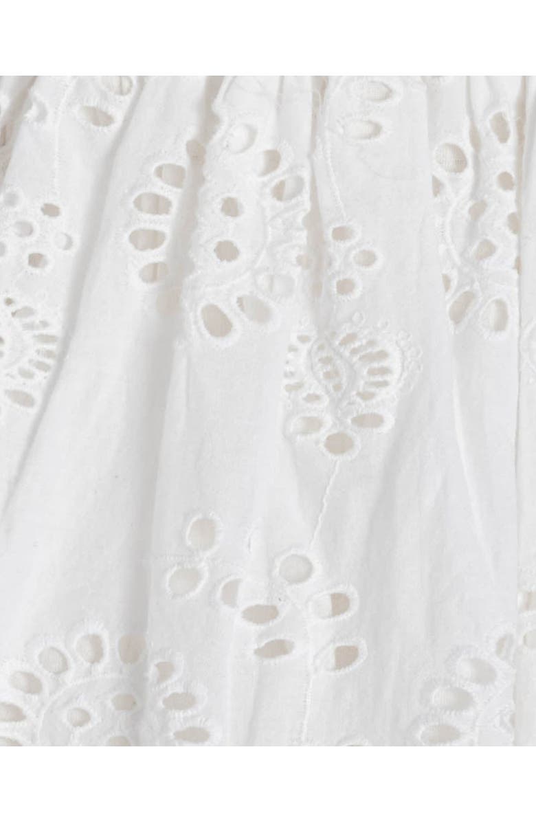 Change of Scenery Charlie Eyelet Embroidered Smock Waist Slit Skirt, Alternate, color, Fresh White