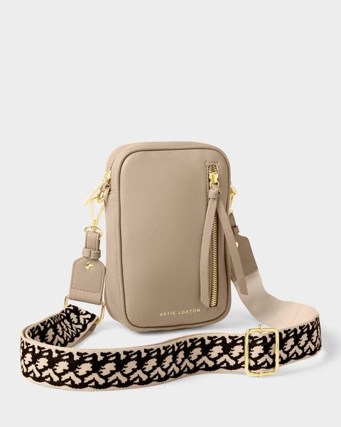 Hallie Small Crossbody Bag in Light Taupe