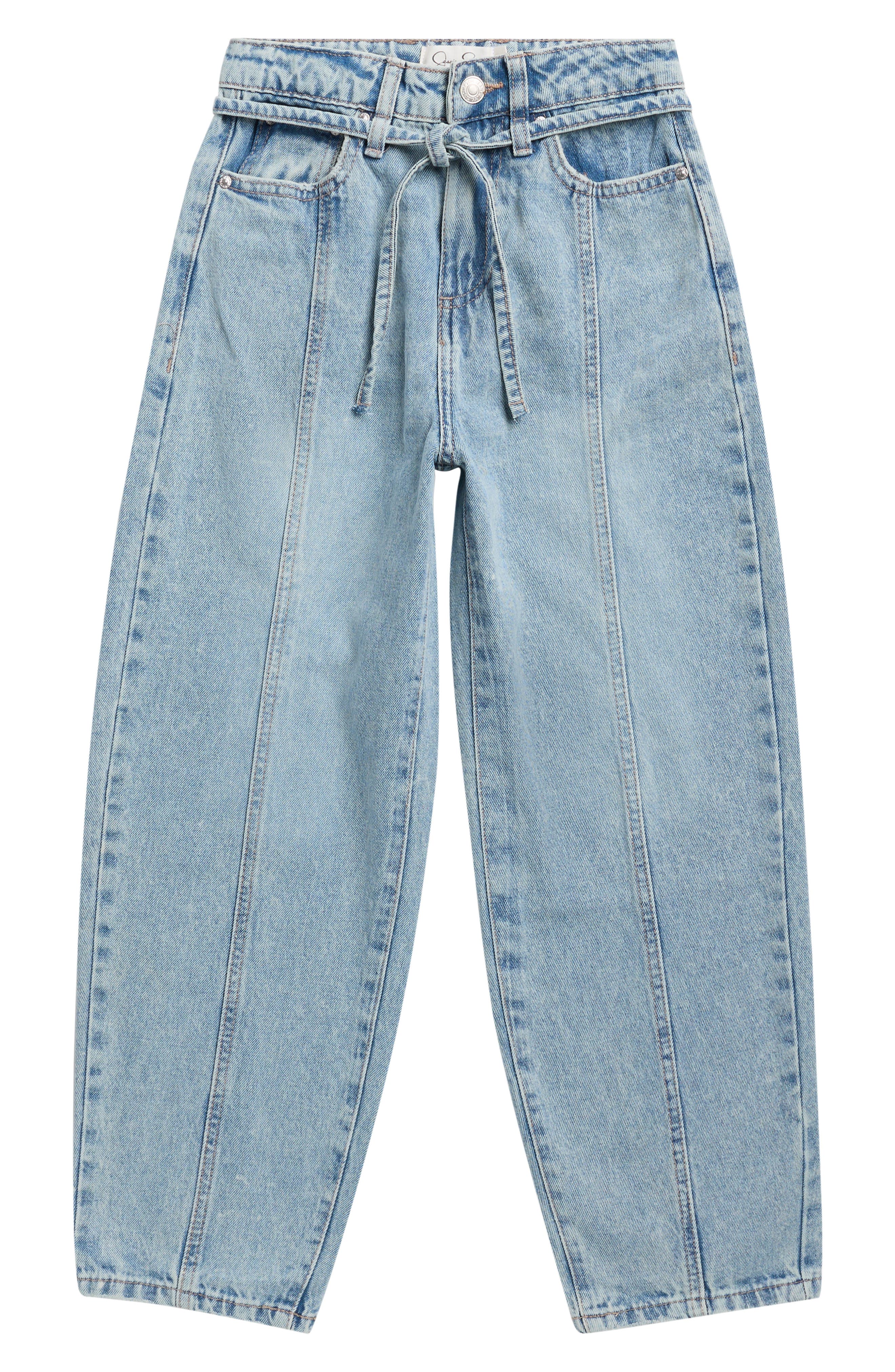Kids' Belted Barrel Leg Jeans