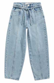 Kids' Belted Barrel Leg Jeans