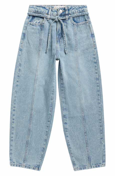 Kids' Belted Barrel Leg Jeans