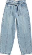 Jessica Simpson Kids' Belted Barrel Leg Jeans