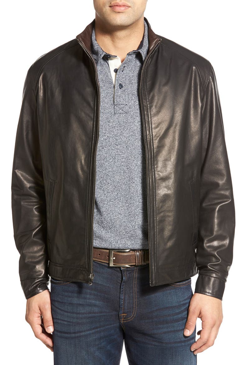 Lambskin Leather Jacket, Main, color, MIDNITE