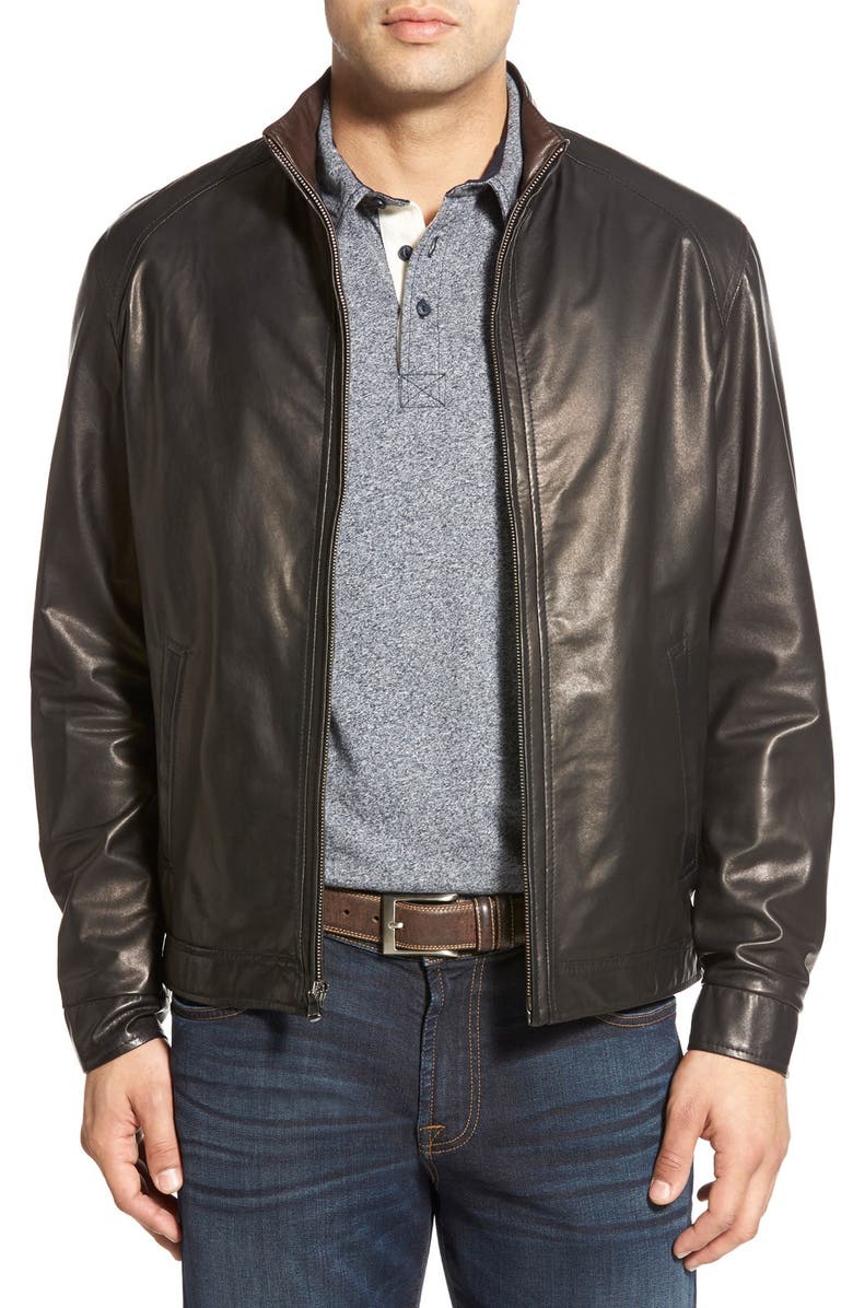 Remy Leather Lambskin Leather Jacket, Main, color, Midnite