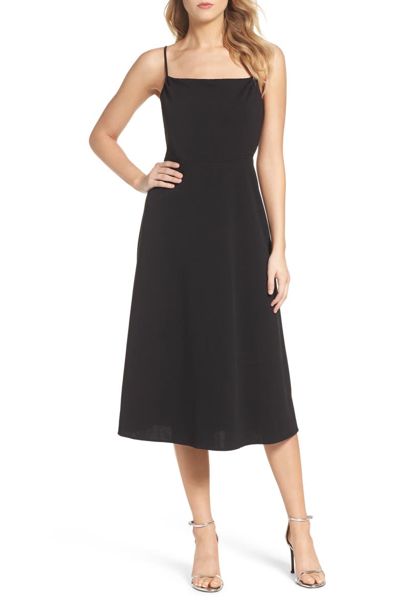 Midi Dress, Main, color, BLACK