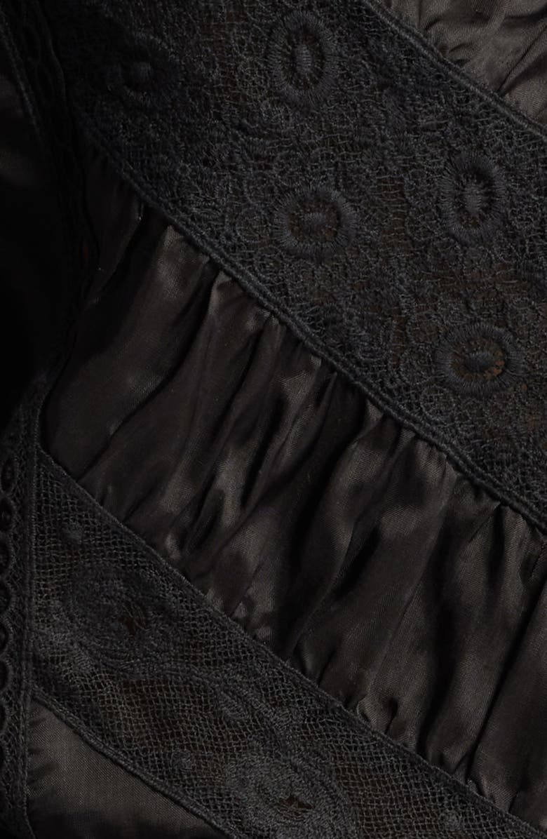 LoveShackFancy Isaline Lace Button-Up Shirt, Alternate, color,