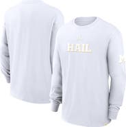 Jordan Brand Men's Jordan Brand White Michigan Wolverines 2-Hit Statement Max90 Long Sleeve T-Shirt