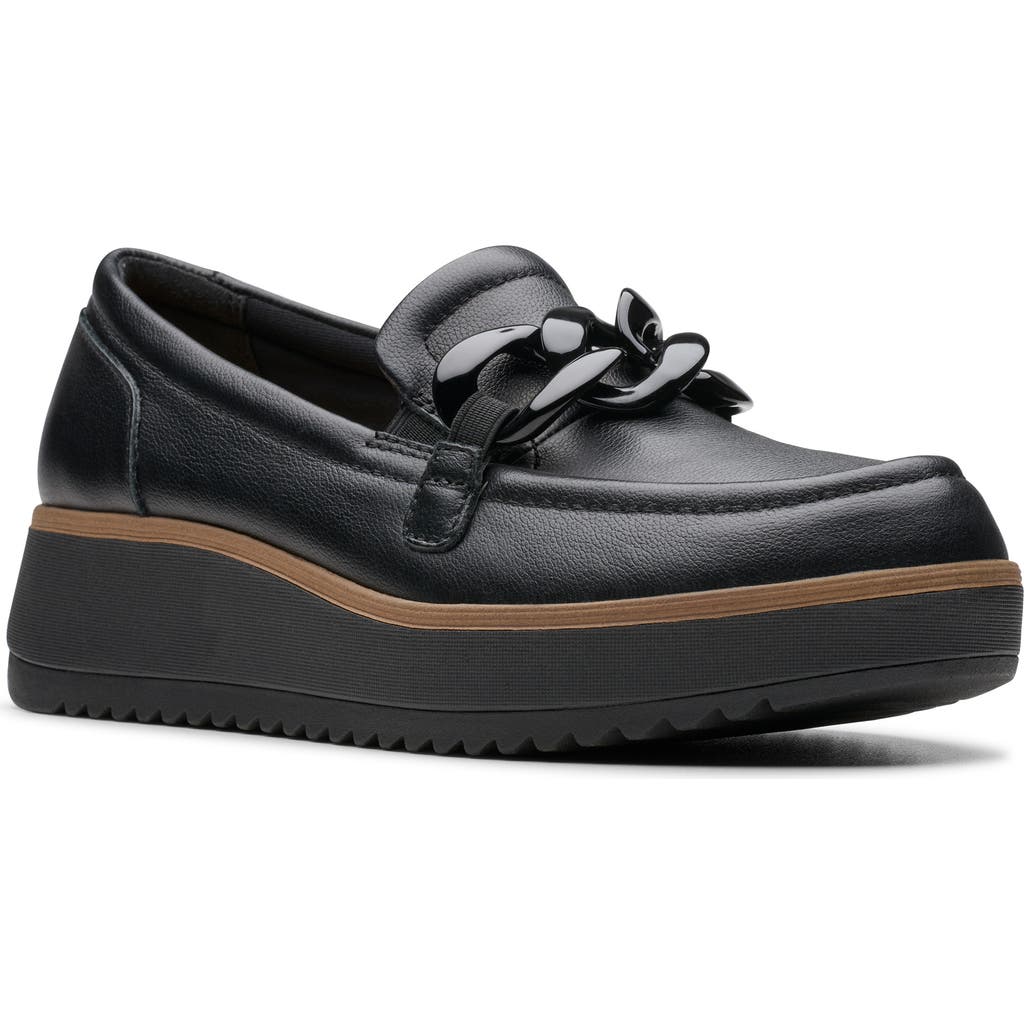 Clarks Women's Collection Zylah May Shoes In Black Leather