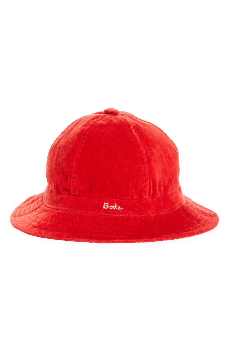Bode Signature Logo Velvet Hat, Main, color, 