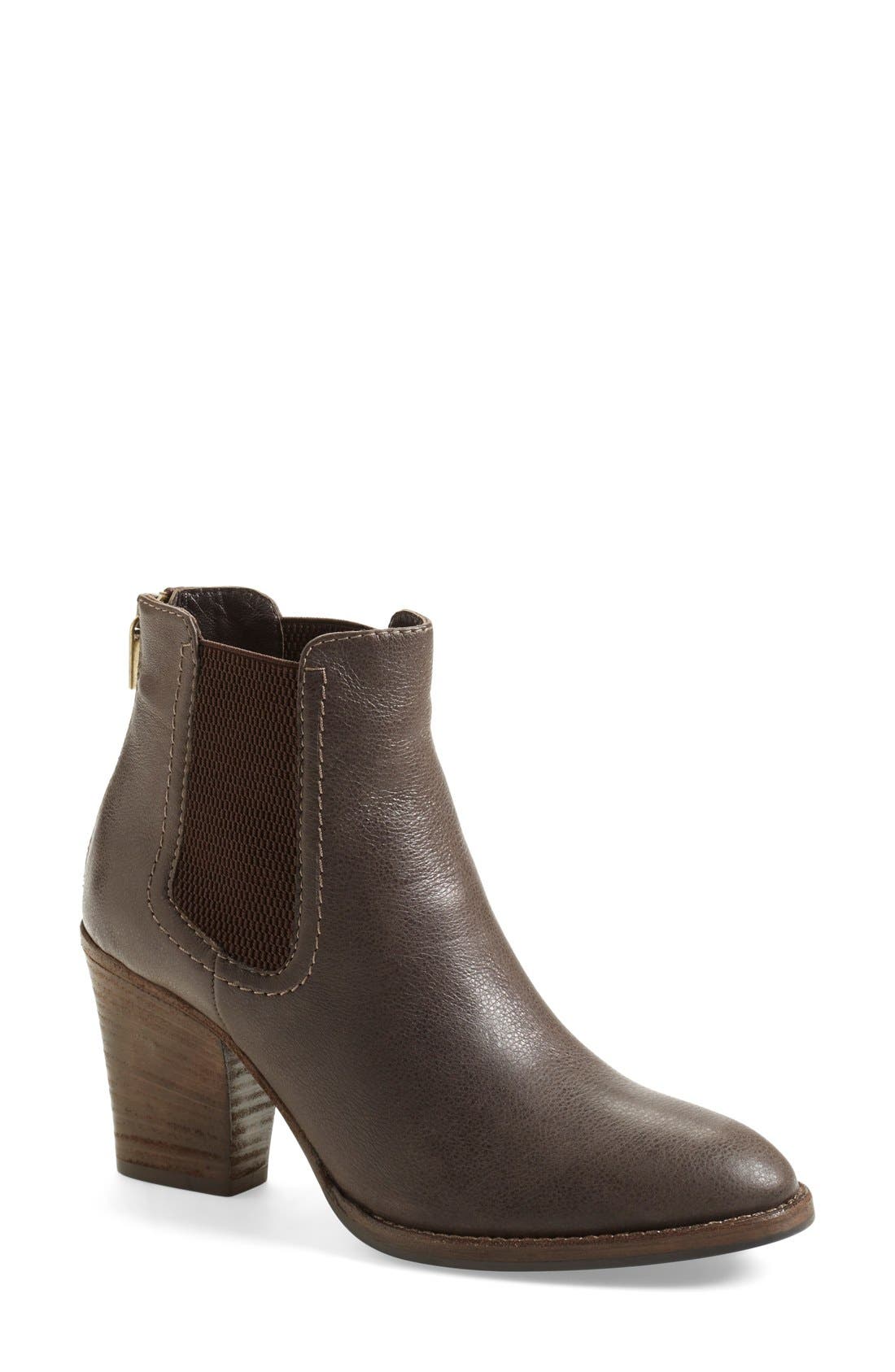 'Fairly' Weatherproof Ankle Bootie, Main, color, VOLCANO LEATHER