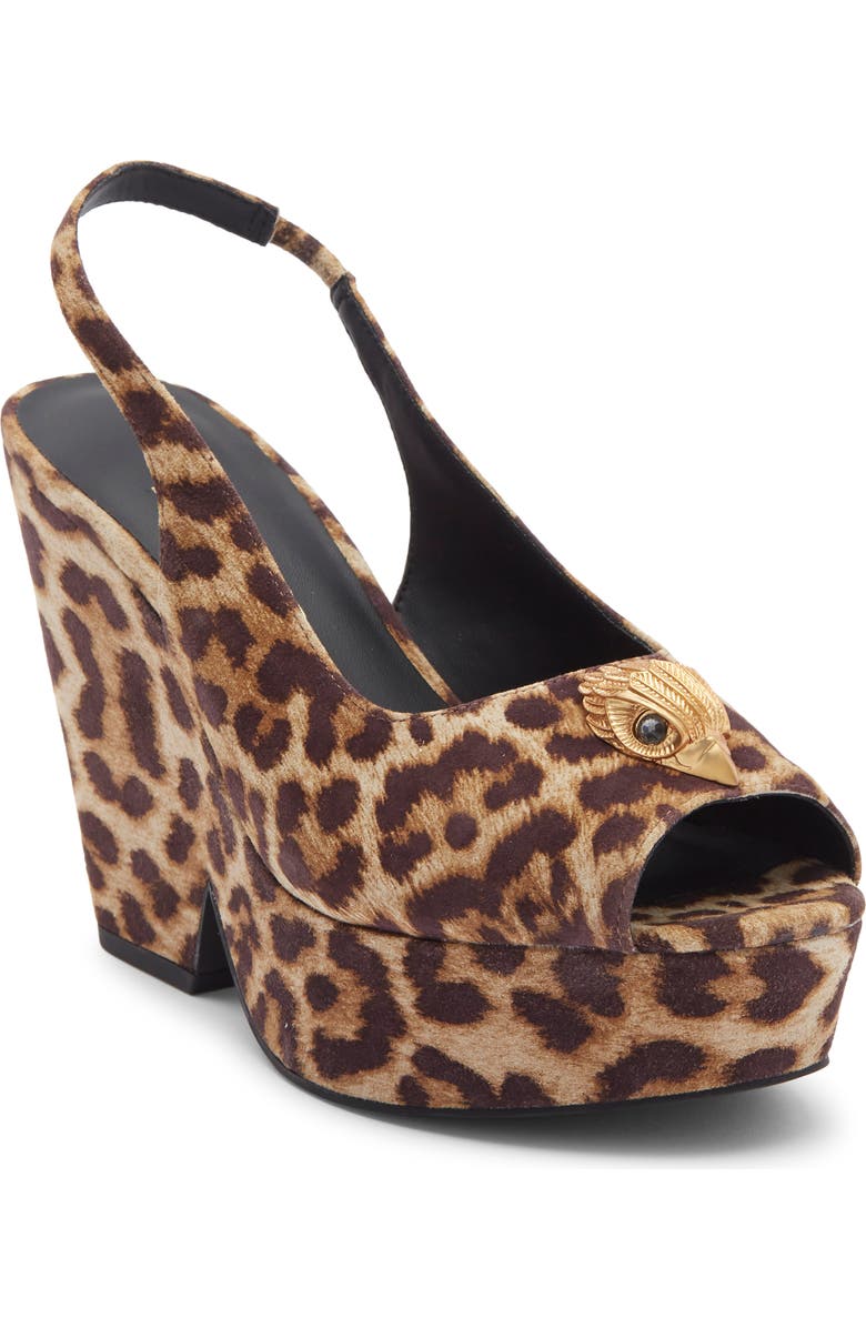 Kurt Geiger London Belgravia Platform Wedge Slingback Pump, Main, color, Open Brown