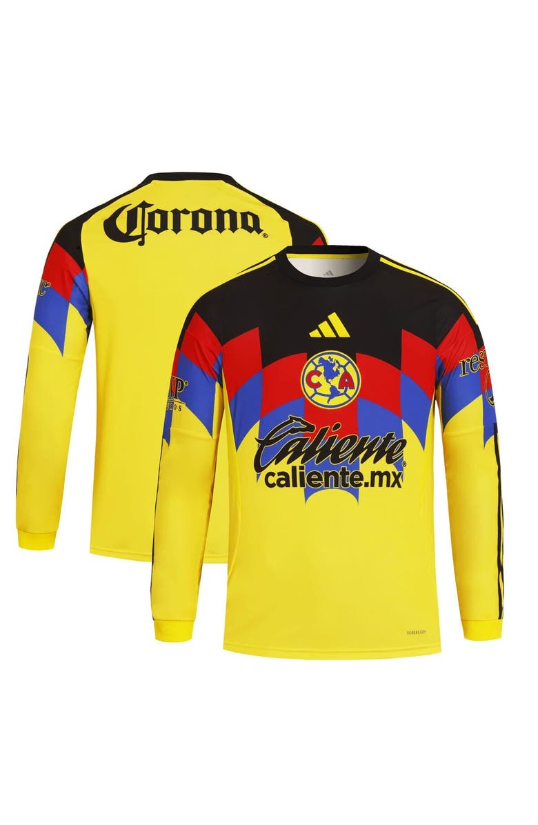 adidas Men's adidas Yellow Club America 2025/26 Home Replica Long Sleeve Jersey, Main, color,