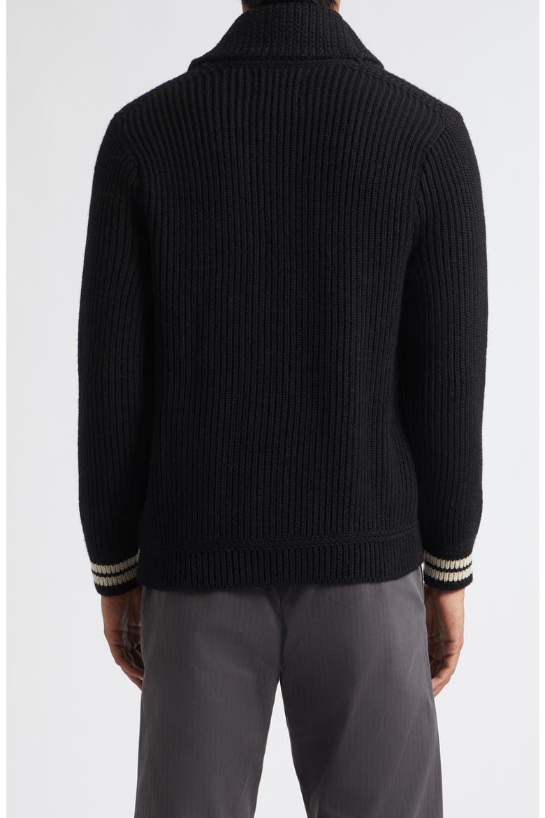 Wool Cardigan, Alternate, color, BLACK/ CREAM