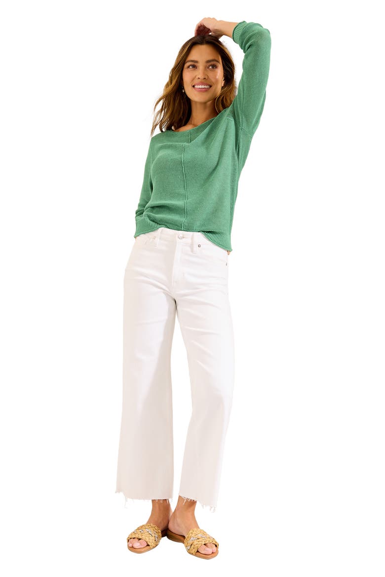 Cedar Relaxed Fit Linen Sweater, Alternate, color, SPRUCE FROST