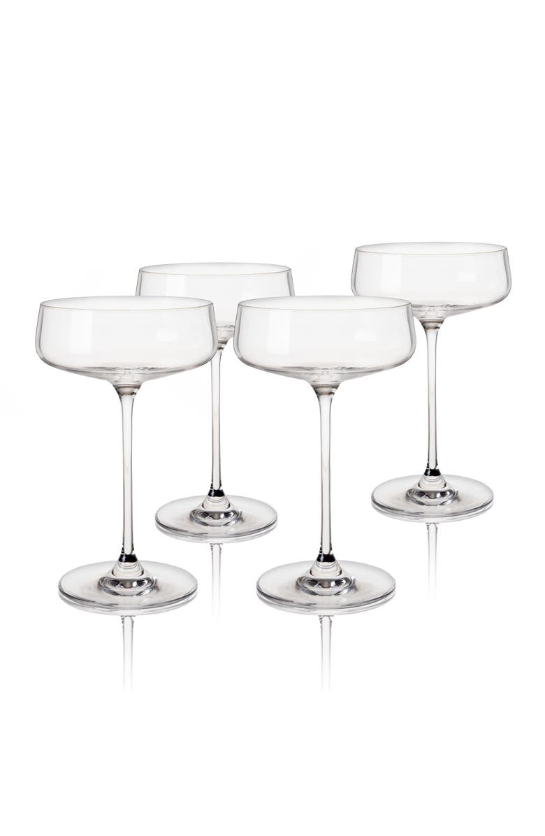 Viski Reserve Julien Crystal Coupes Set of 4, Main, color, Clear