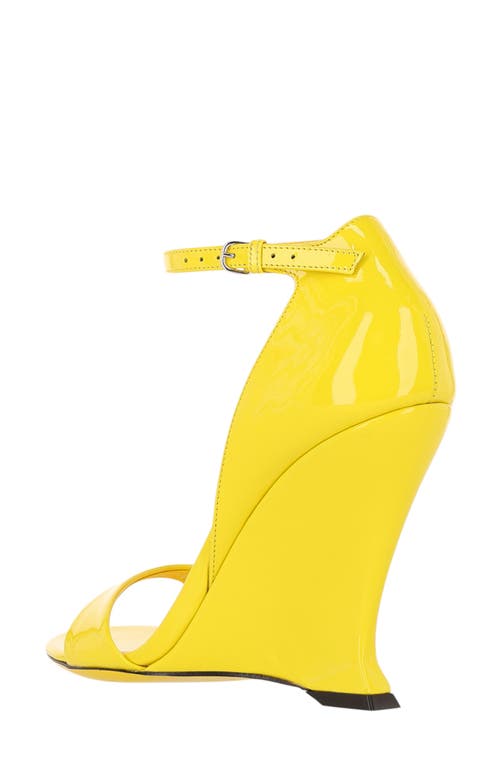Ferragamo Vidette Wedge Heel Sandal In Yellow