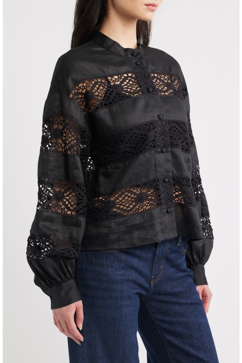 The Statement Heirloom Shirt, Main, color, BLACK