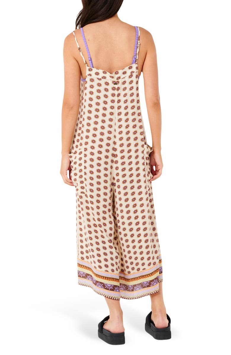 Rip Curl Cala Nights Print Wide Leg Jumpsuit, Alternate, color, Ivory Multi