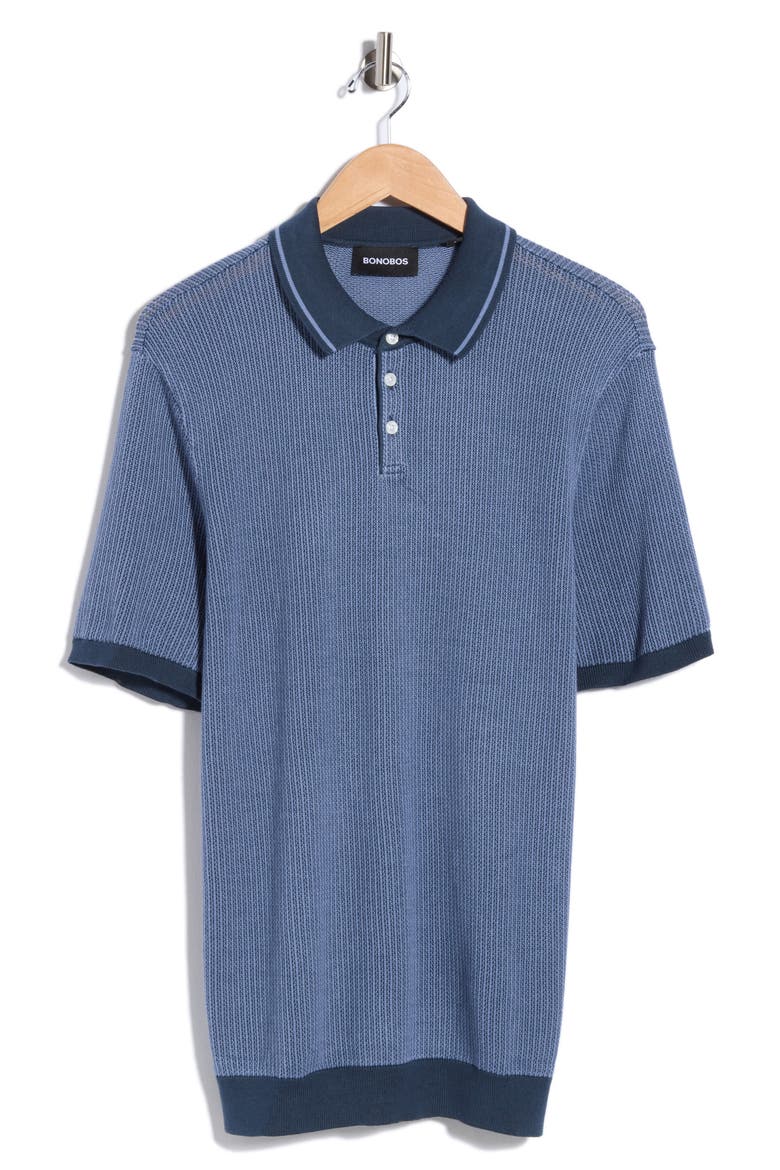 Tipped Cotton Polo, Alternate, color, MIDNIGHT/ NAVY