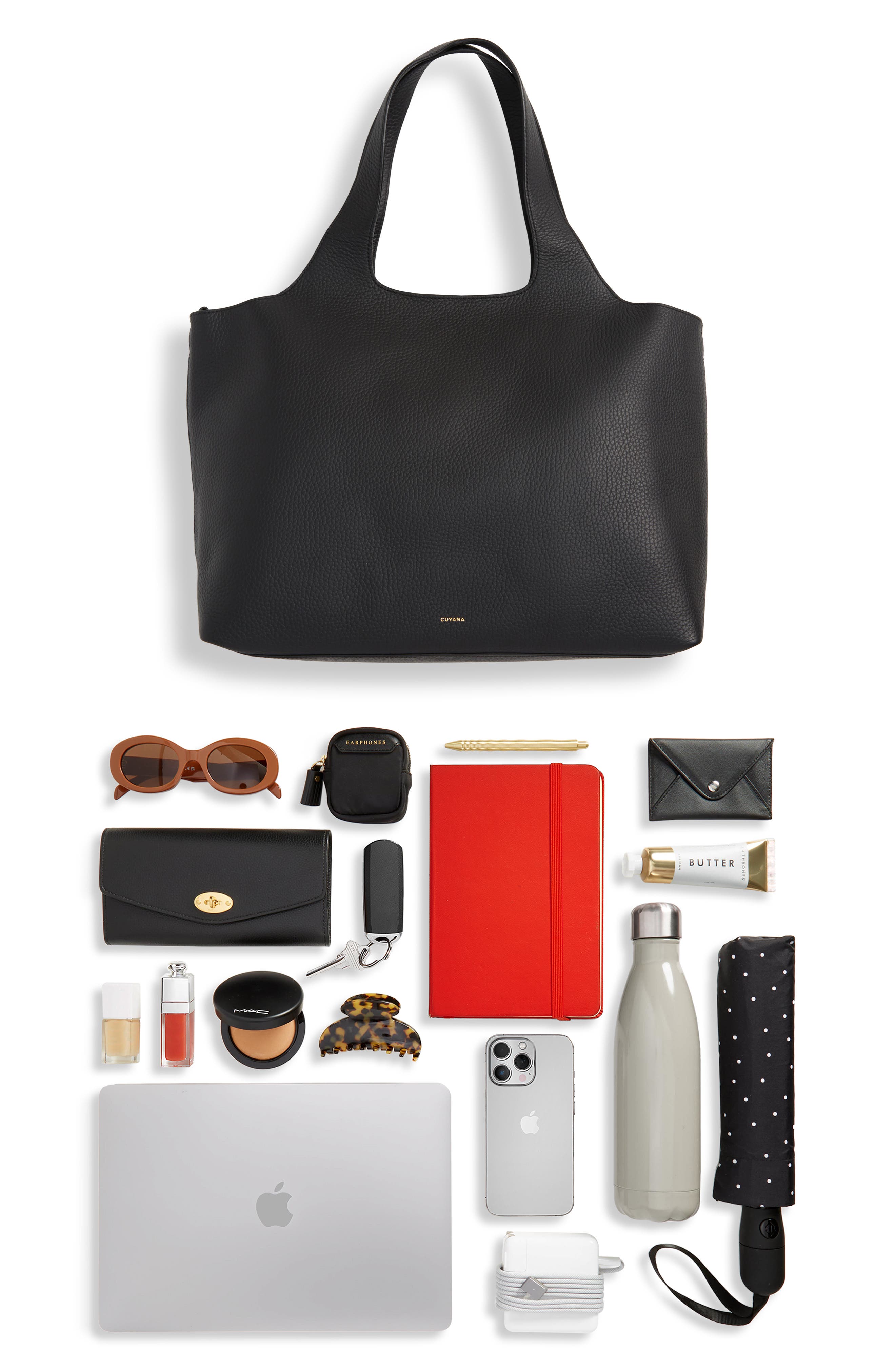 System 16-Inch Laptop Leather Tote, Alternate, color, BLACK