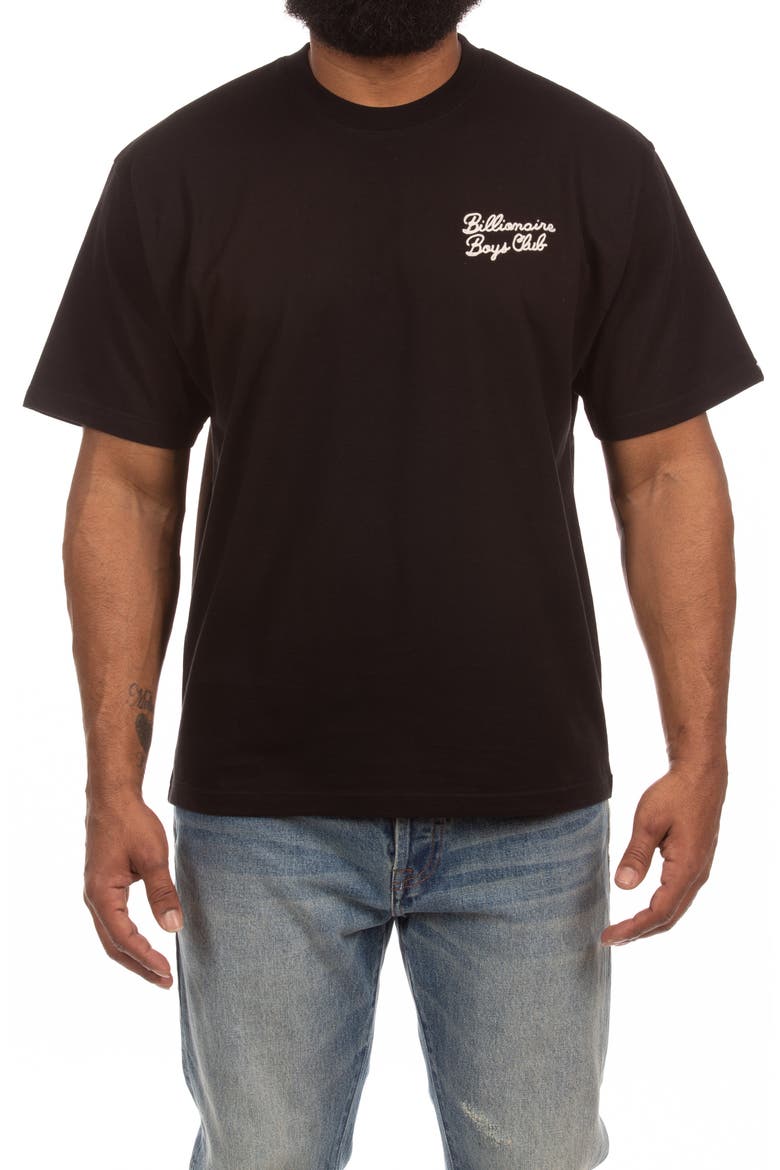 Feathers Short Sleeve T-Shirt, Main, color, BLACK