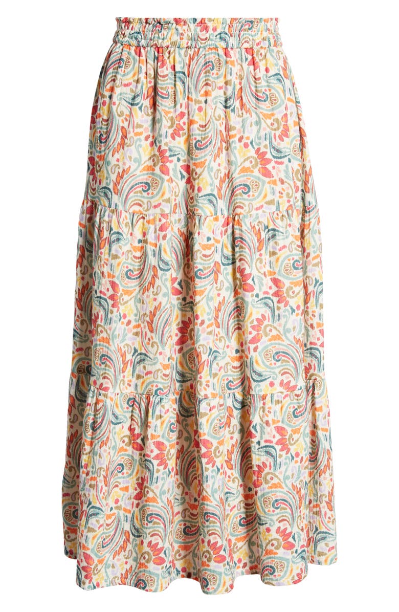Marine Layer Corrine Paisley Double Cloth Cotton Maxi Skirt, Alternate, color,