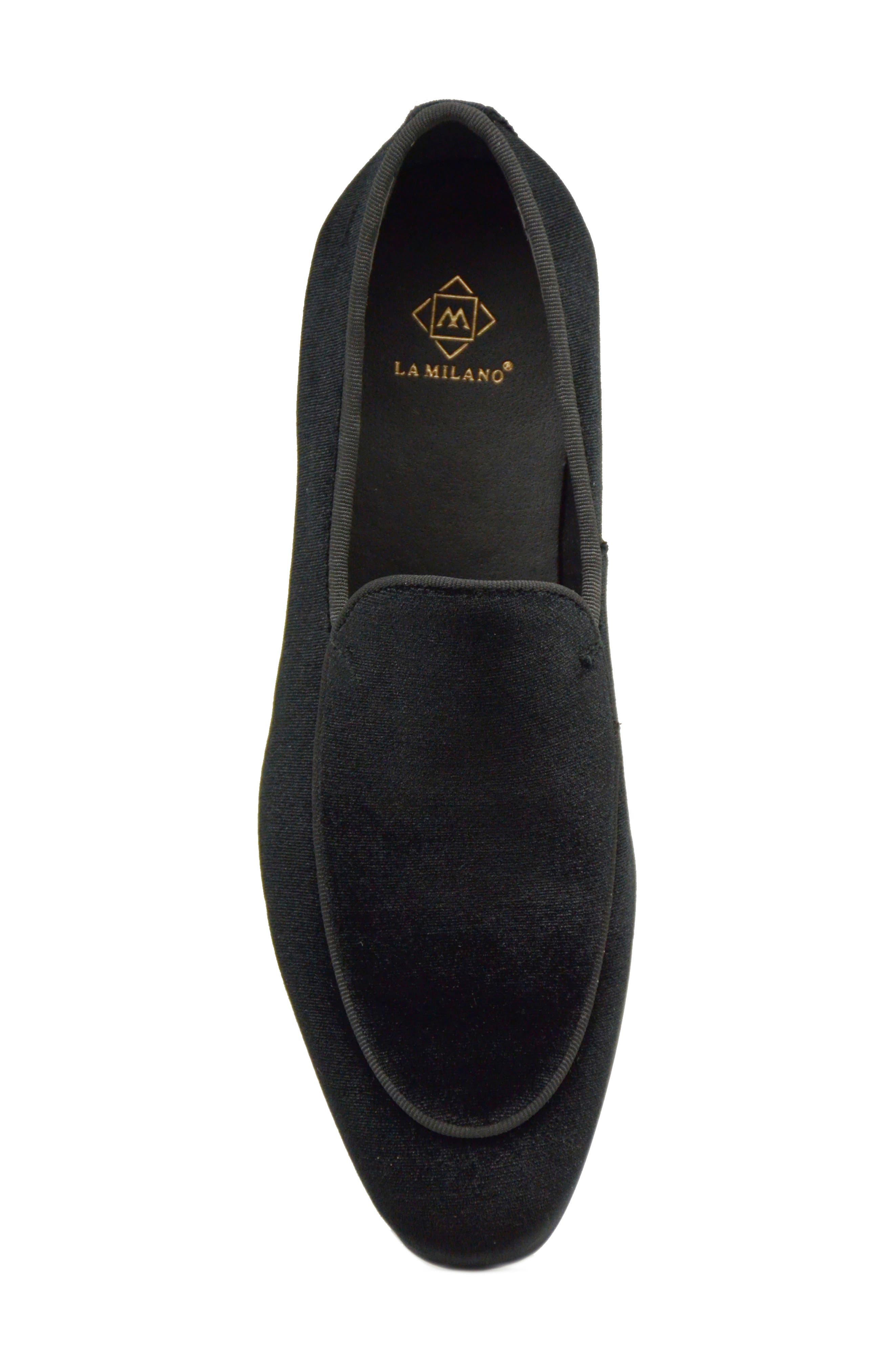 La Milano Verona Smoker Velvet Loafer, Alternate, color, Black