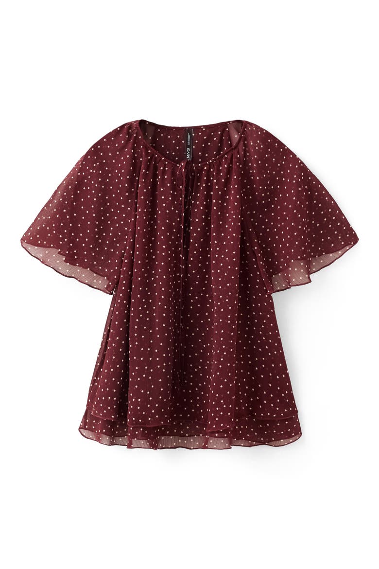 Polka Dot Woven Shirt, Alternate, color, MAROON