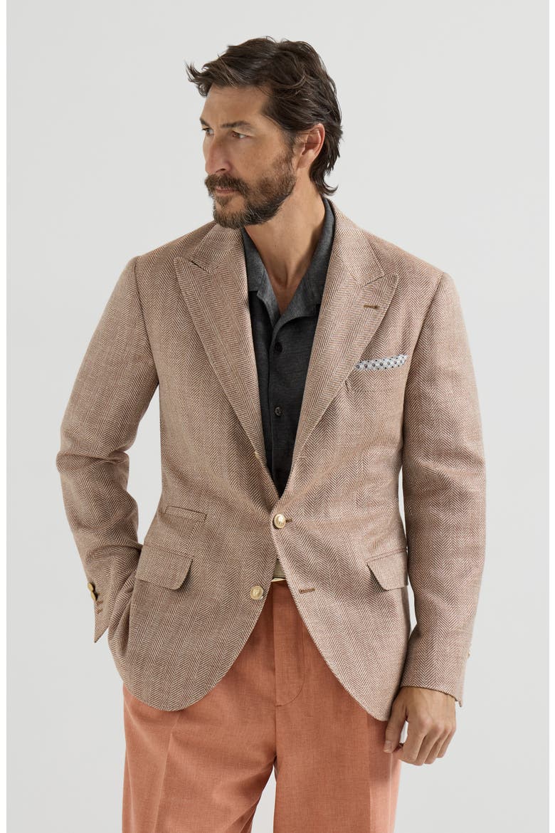 Chevron deconstructed blazer, Main, color, Apricot