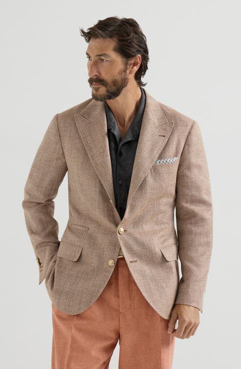 Chevron deconstructed blazer