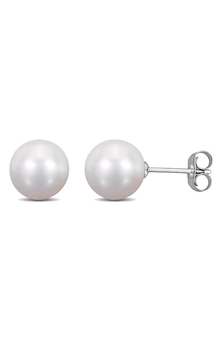 DELMAR 14K White Gold Cultured Pearl Stud Earrings, Main, color,