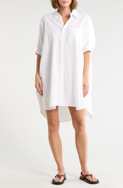 Oversize Cotton & Linen Shirtdress