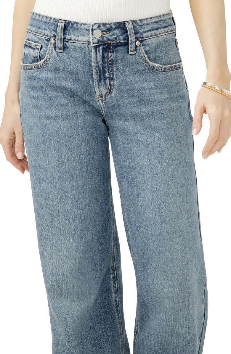 Silver Jeans Co. Suki Curvy Mid Rise Wide Leg Jeans, Alternate, color, Weston