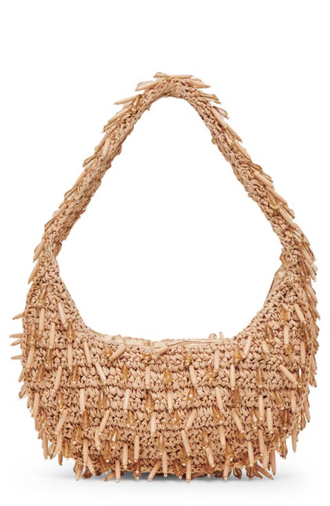 Caicos Beaded Raffia Shoulder Bag