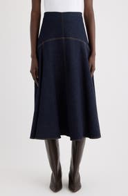 Jacquemus La Jupe Triangle de-Nîmes A-Line Denim Midi Skirt