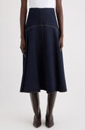 Jacquemus La Jupe Triangle de-Nîmes A-Line Denim Midi Skirt
