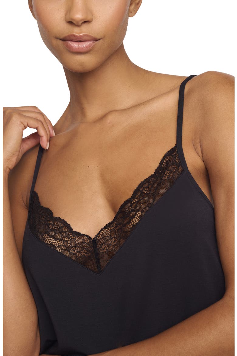 Kari Lace Trim Short Pajamas, Alternate, color, BLACK