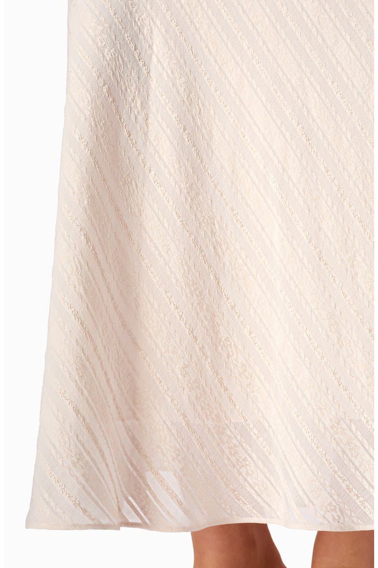 Piper Metallic Jacquard Stripe Silk Blend Skirt, Alternate, color, OAT