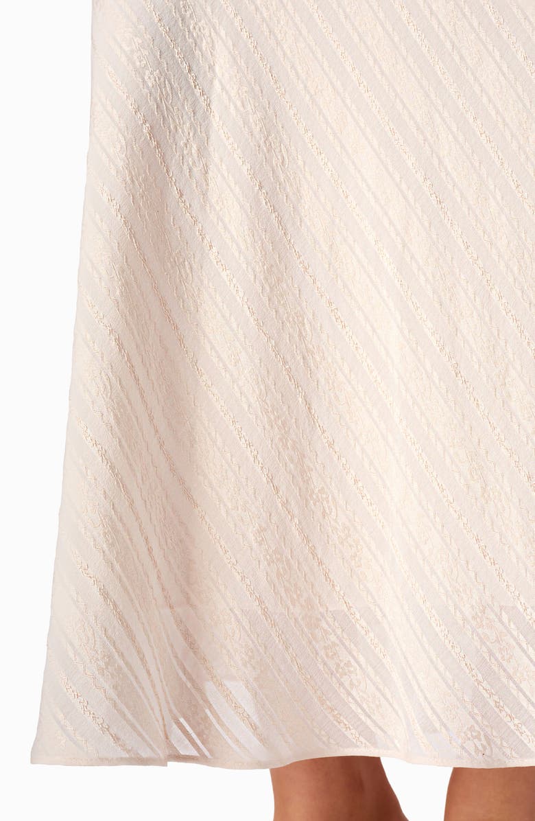 CAMI NYC Piper Metallic Jacquard Stripe Silk Blend Skirt, Alternate, color, Oat