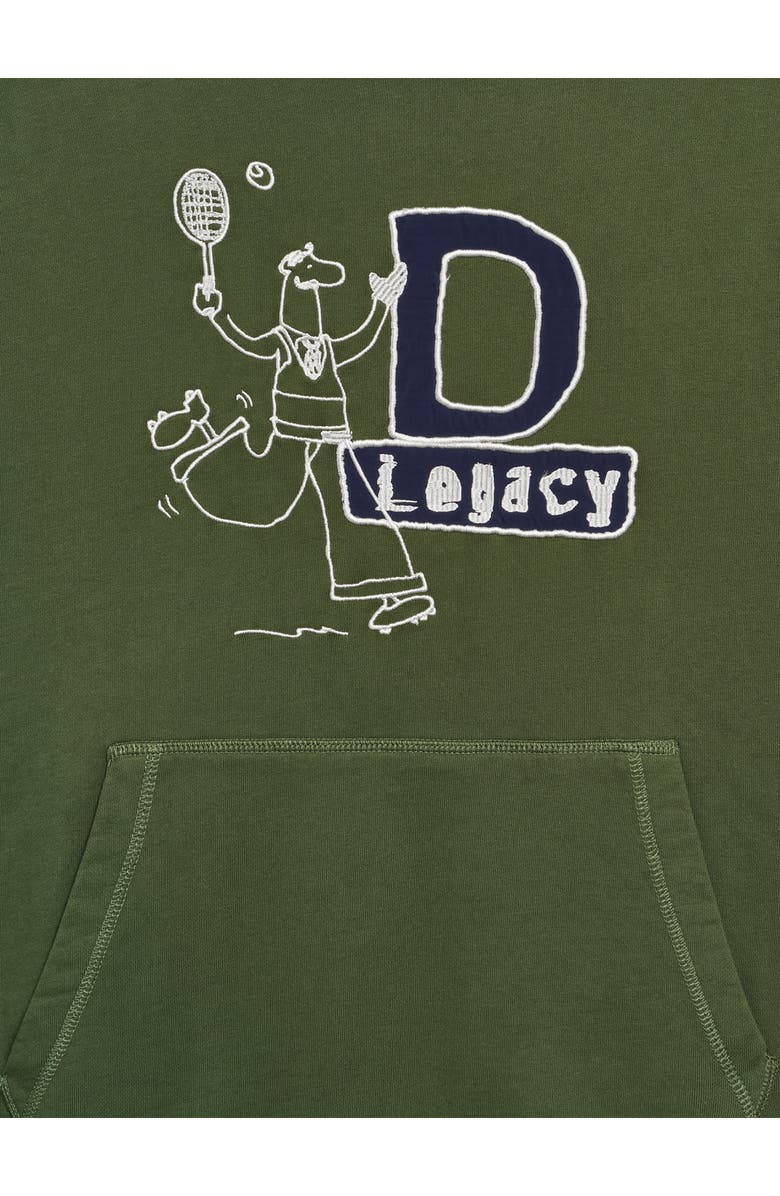 Diadora Legacy Embroidered Fleece Hoodie, Alternate, color, Green Botanic